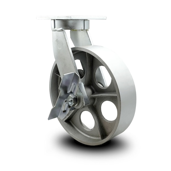 12 Inch Extra Heavy Duty Semi Steel Cast Iron Wheel Swivel Caster with Brake SCC